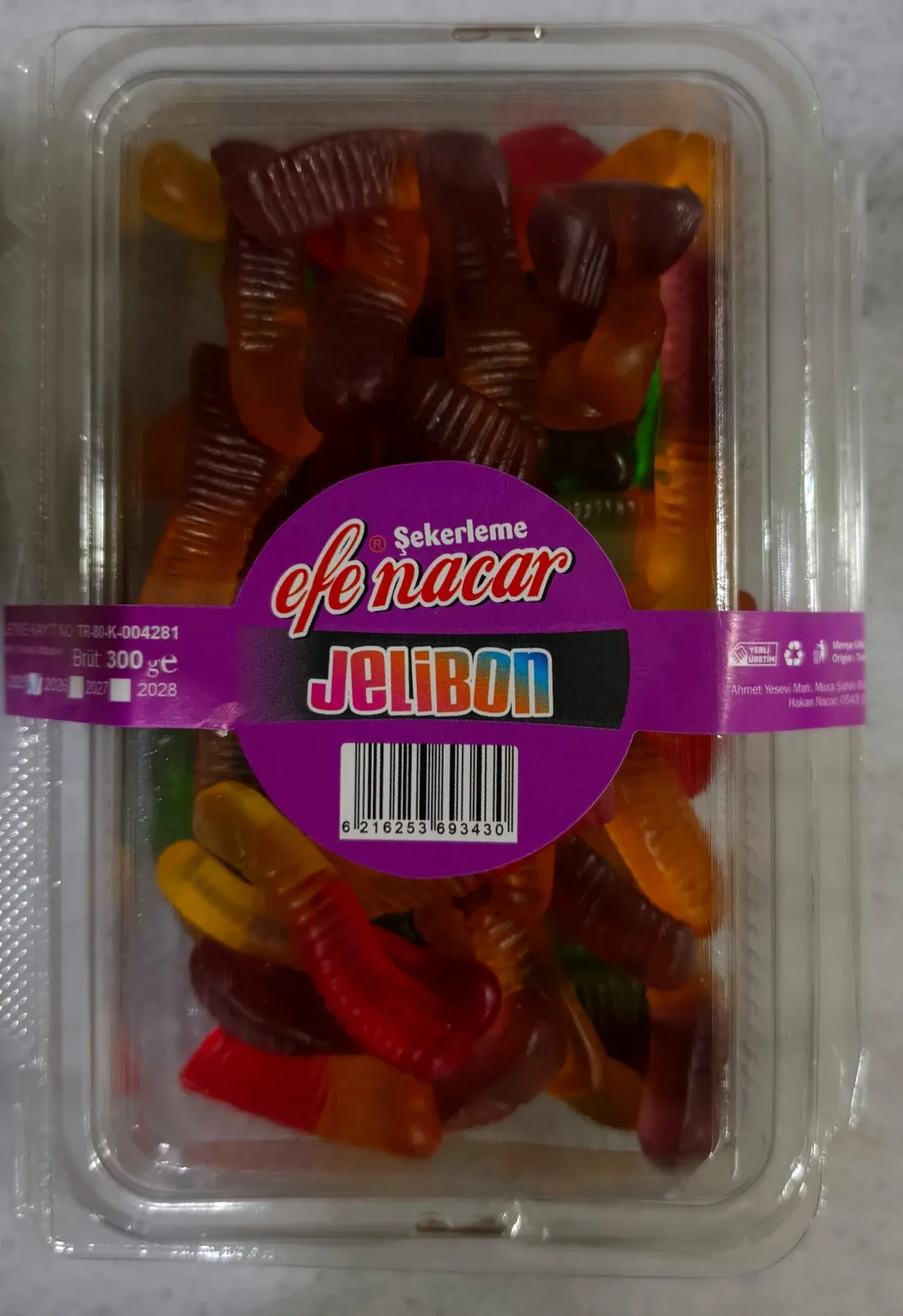 300 Gr Yağlı Jelibon Çeşitleri - Paket Jelibon Çeşitleri | Efe Nacar Şekerleme
